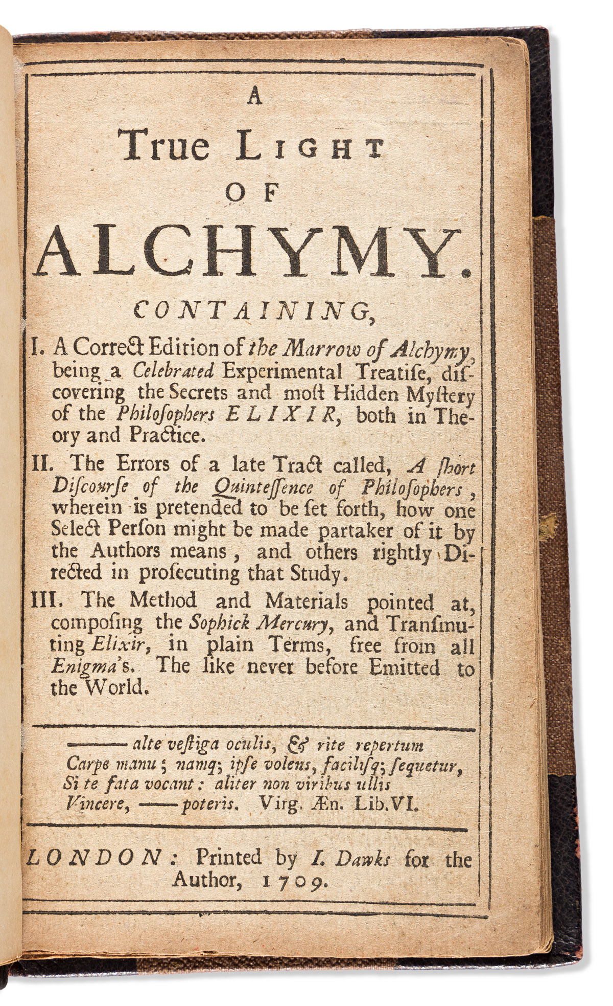 Starkey, George (1628-1665) aka Eirenaeus Philalethes A True Light of Alchymy.